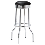 3 Piece Round 1950S Bistro Pub Bar Table Set - Black