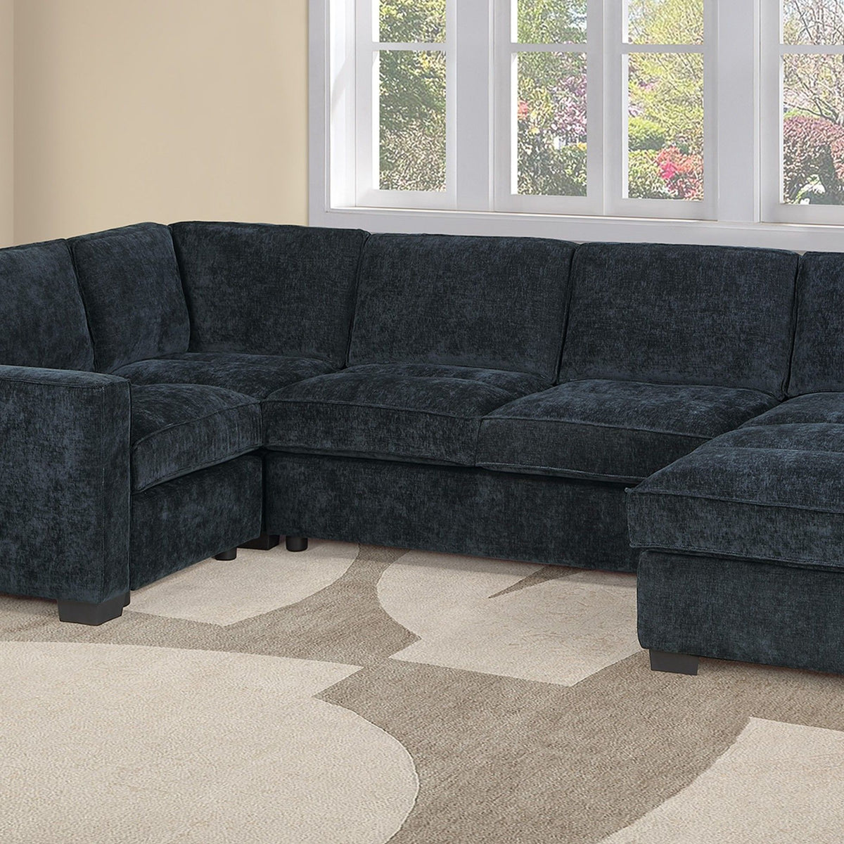 Sectional With RAF Chaise, Armless Loveseat & LAF 1 Arm Chair