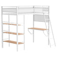 Campus Twin Loft Bed with Desk and 3 Shelves - Matte White - Bunk & Loft Beds available at Alpine Outlets in Denver