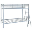 Carson Twin Over Twin Metal Bunk Bed - Glossy Silver - Bunk & Loft Beds available at Alpine Outlets in Denver