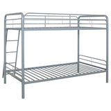 Carson Twin Over Twin Metal Bunk Bed - Glossy Silver - Bunk & Loft Beds available at Alpine Outlets in Denver