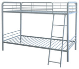 Carson Twin Over Twin Metal Bunk Bed - Glossy Silver - Bunk & Loft Beds available at Alpine Outlets in Denver