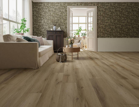 Casabella FirmFit Stateside Downtown Deluxe Tiki 7.6" 5mm SPC Vinyl Plank Flooring - Vinyl Flooring available at Alpine Outlets in Denver