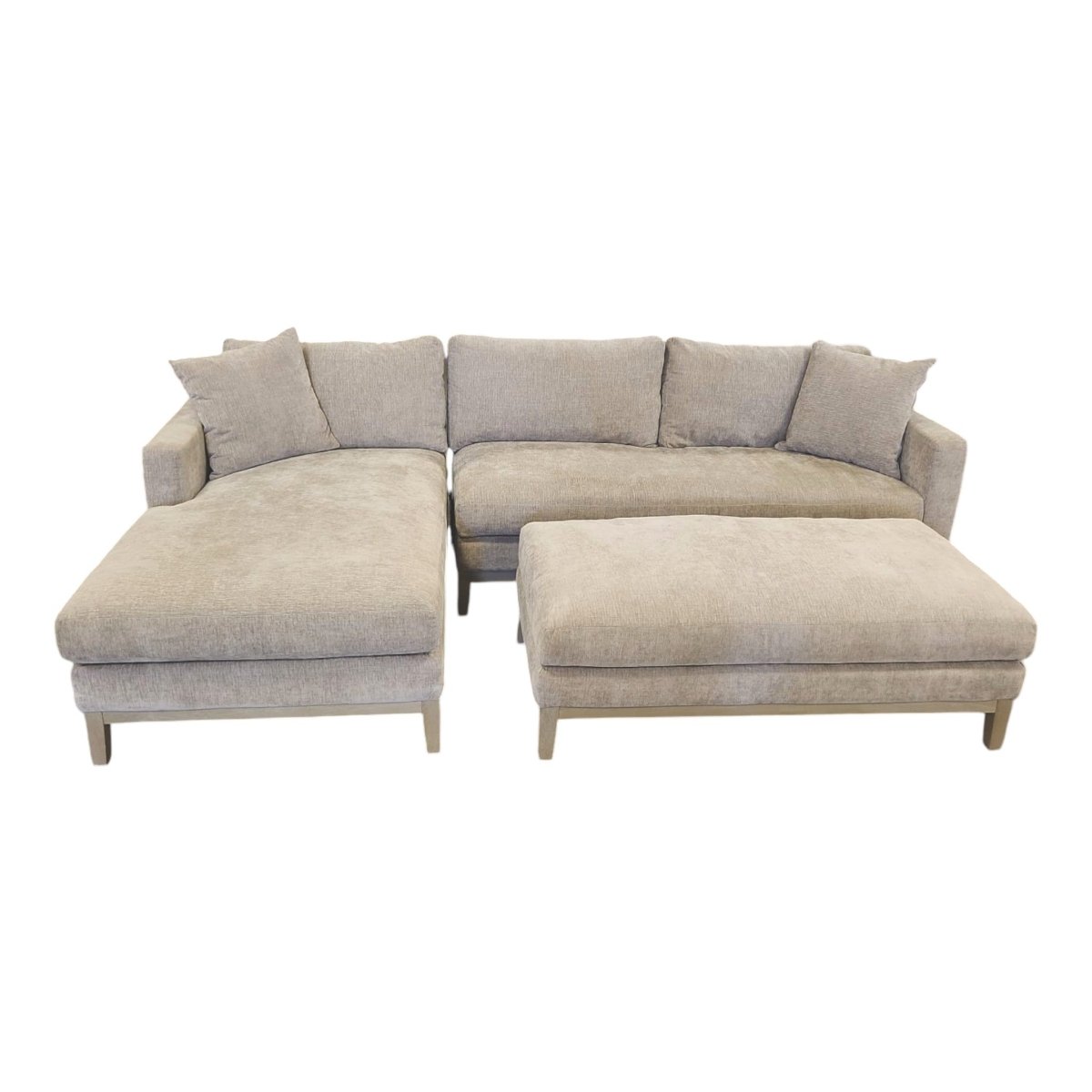 Caspian Fabric Sectional with Ottoman - Alpine Outlets