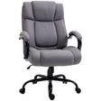 Cavere Light Grey Big and Tall Linen Office Chair Wide Seat Adjustable Swivel - Office Furniture - Alpine Outlets
