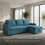 L - Shaped Convertible Sofa Bed With Storage Chaise