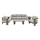 Ciela - 5-Piece Outdoor Sofa Lounge Set With Sintered Stone Tables - Gray / Dark Bronze