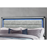 Soulmarie - Bed With LED Lighting And Padded Headboard