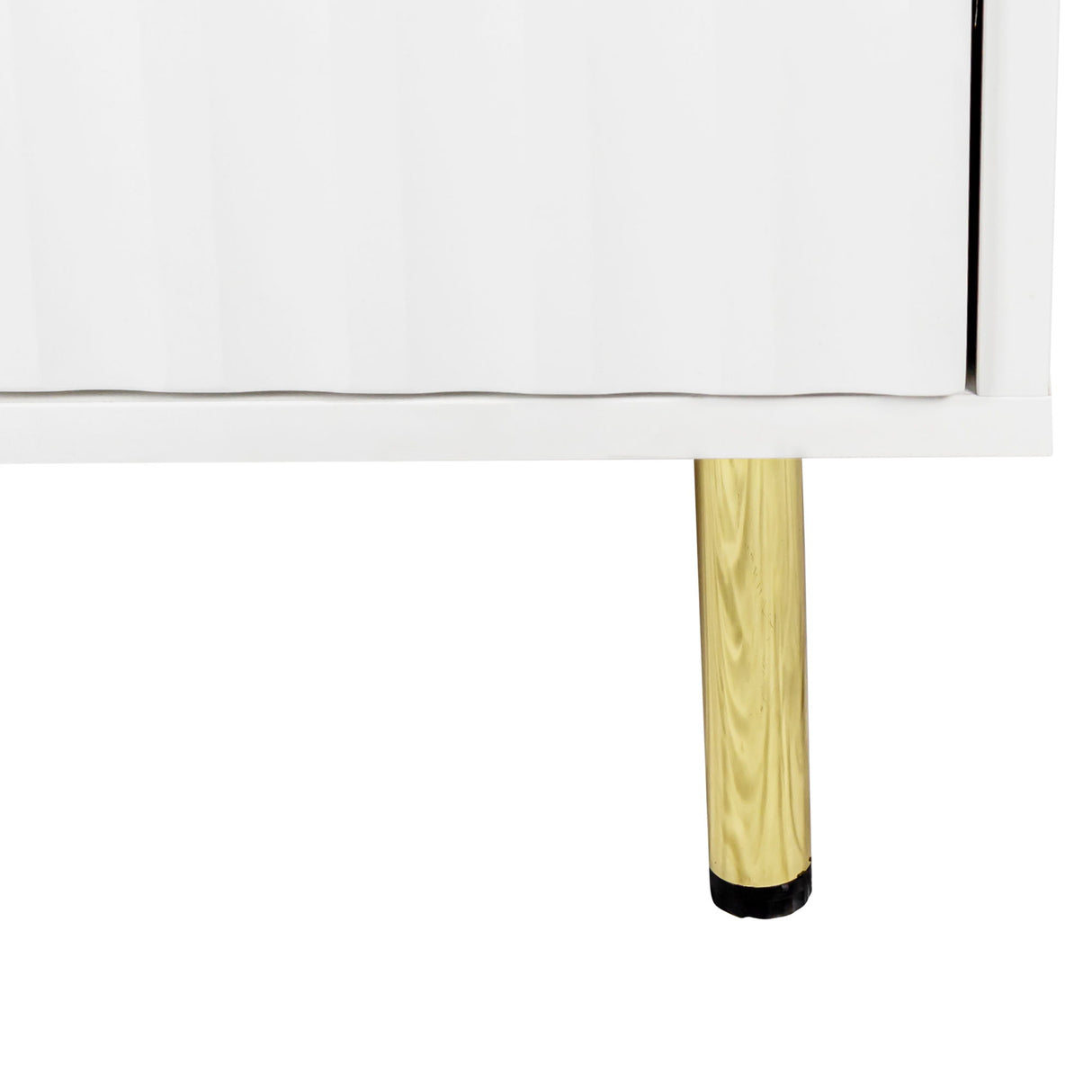 3 Door Storage Sideboard Cabinet Buffet With Gold Handles 55x36in White