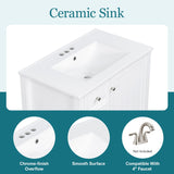 Modern Bathroom Vanity With Sink, 1 Cabinet & 3 Drawers