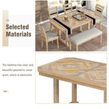 6 Piece Dining Table Set With Ergonomic Seating