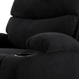 Adjustable Manual Recliner, Ergonomic Lounge Chair With Phone Holder And 2 Cup Holders