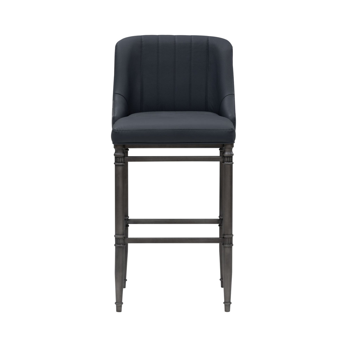 Marvin - Steel Frame Faux Leather Upholstered Bar Height Barstool