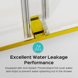 Frameless Double Sliding Shower Door In, Thick Tempered Glass, Reversible Installation