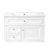 Wall Mounted Bathroom Vanity With 2 Drawers, 1 Tip Out Drawer, 3 Holes Sink