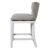 Upholstered Swivel Stool With Back
