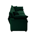 Modern 2 Seater With 4 Pillows, Upholstered Deep Seating Loveseat