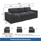 Oversized Modular Sectional Sofa 3 Piece Set, Flexible Layout For Living Room