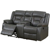 Modern Reclining Loveseat With Console, Cup Holders, Storage