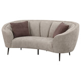 Saanich - Upholstered Curved With Plump Accent Pillows - Beige