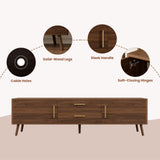70" TV Stand With Storage Drawers And Cabinets For TVs Up To 80" - Walnut