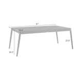 Avila - Outdoor 79" Rectangular Slatted Aluminum Top Dining Table With Umbrella Hole - Dark Bronze