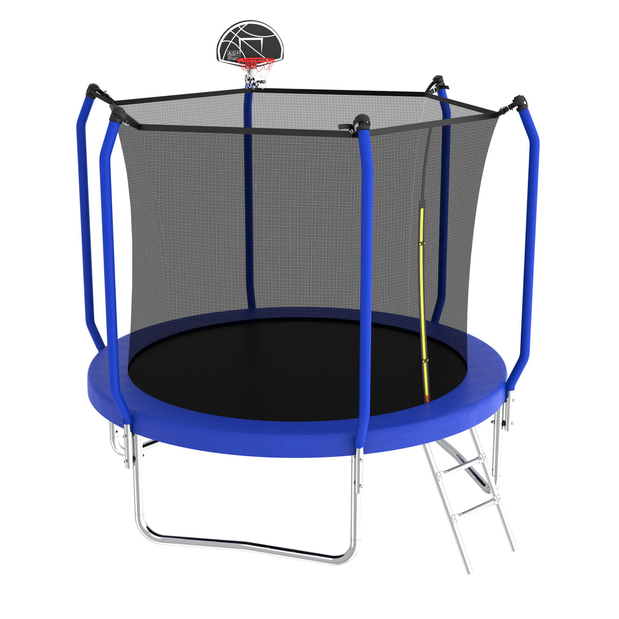 Trampoline With Basketball Hoop, Astm Approved Reinforced Type Outdoor Trampoline With Enclosure Net - Trampolines - Alpine Outlets