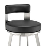 Lynof - Swivel Bar Stool - Brushed Stainless Steel Finish