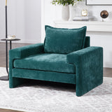 Upholstered Accent Chair With Wide Armrests And Ergonomic Back Support
