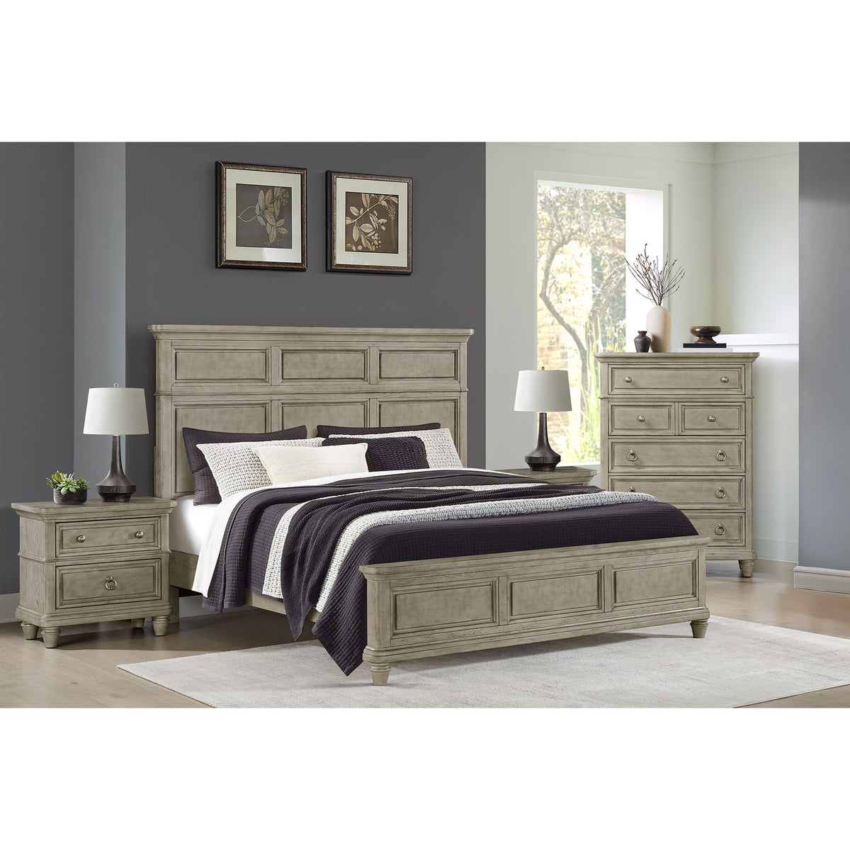 Whit-Ash - Panel Bedroom Set