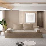 Multifunctional Convertible Sofa Bed With 2 Tumbler Backrests And 2 Pillows, Deep Seat Couch