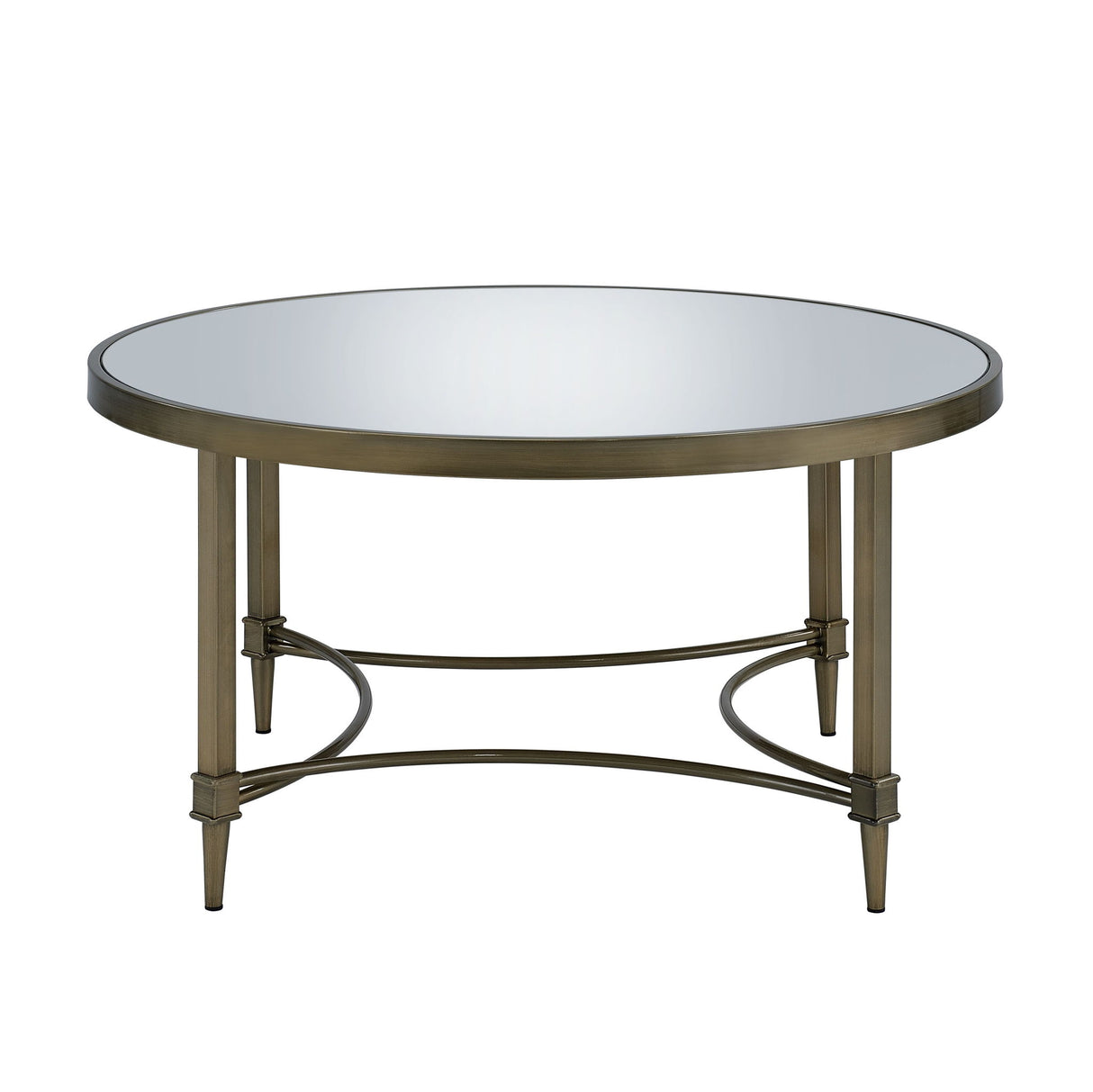 Aditya - Mirrored Antique Brass Coffee Table - Antique Brass - Coffee Tables - Alpine Outlets