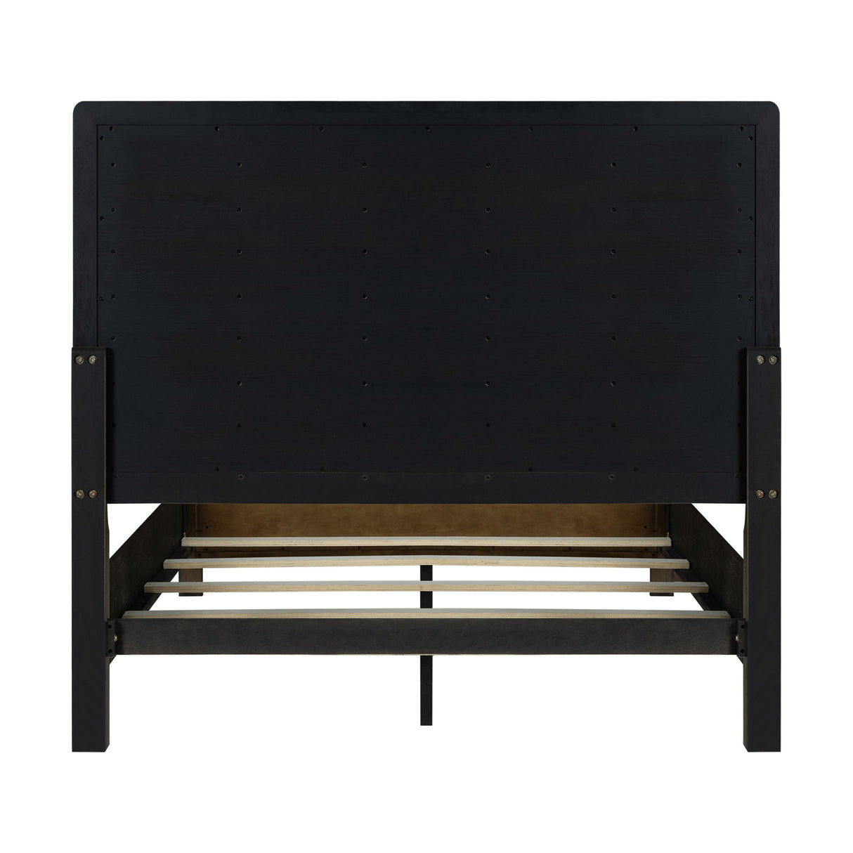 Panel Bed Frame With Unique Headboard And Included Slats