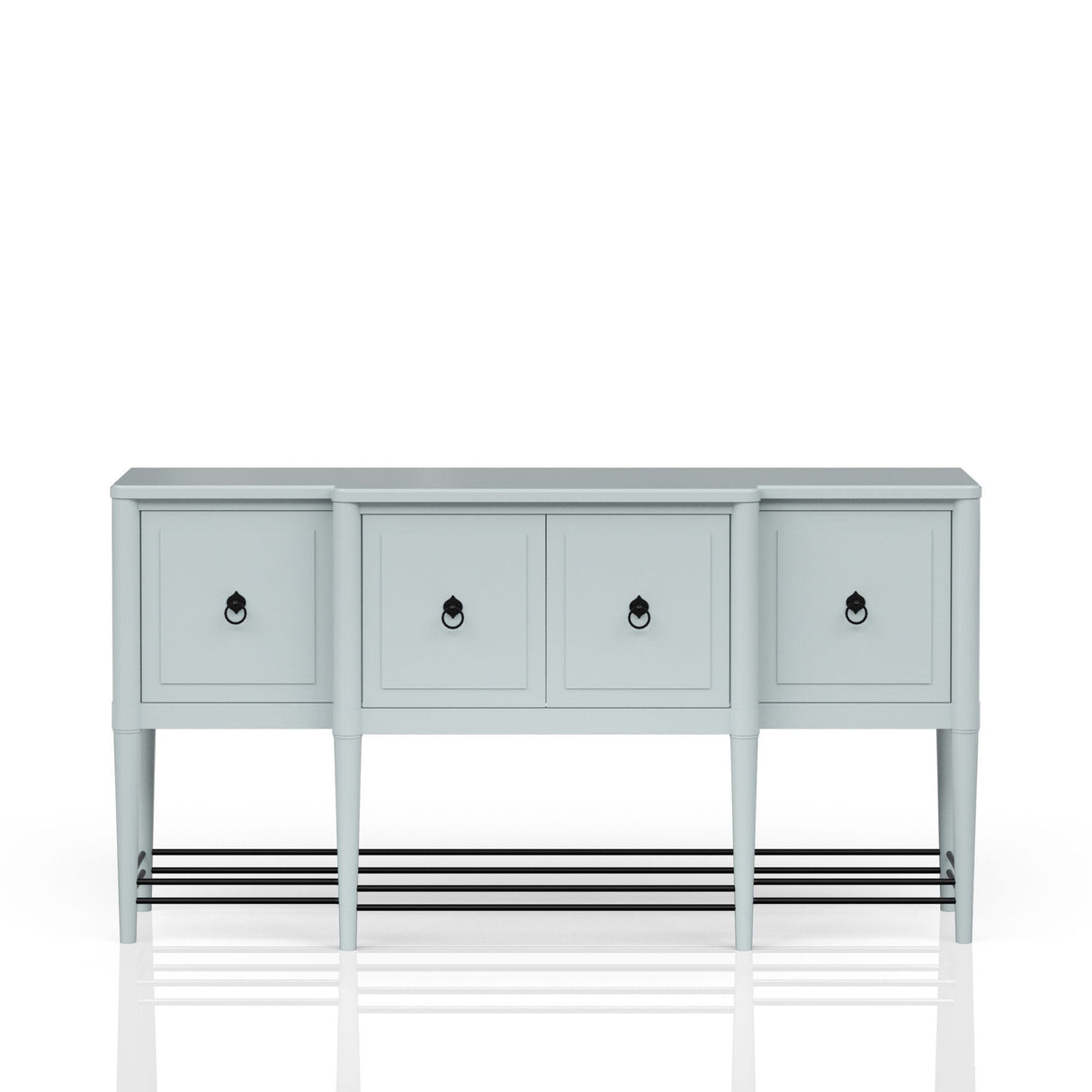 Breakfront Sideboard Buffet Cabinet with Storage in Wood 68x36in Light Blue
