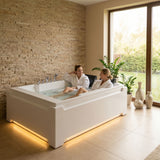 Xavier - Massage Double Bathtub - Milk White