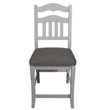Counter Height Dining Chairs With Upholstered Cushion And Ladder Back Design (Set of 2) - Antique White