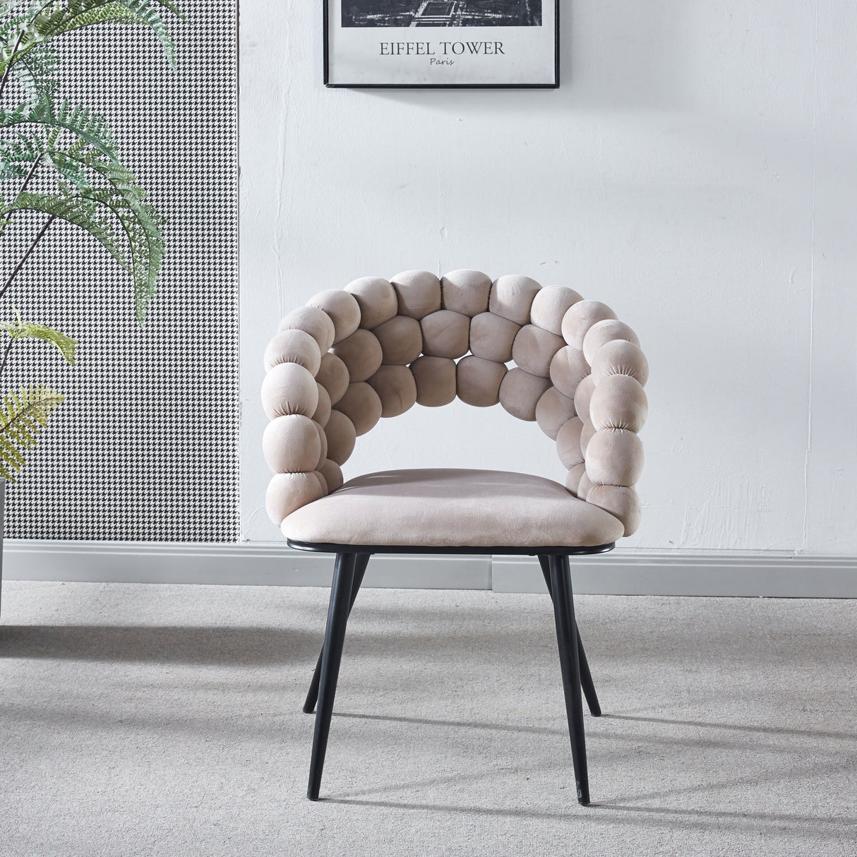Modern Chair With Tube Legs, Soft Cushions And Comfortable Backrest