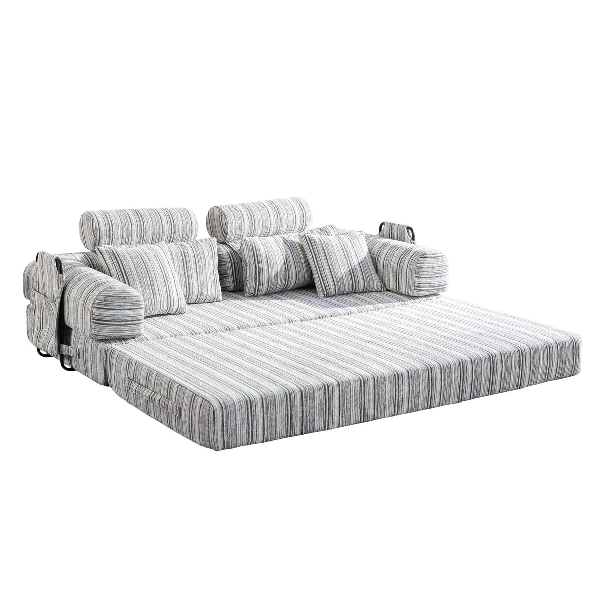 Convertible Sleeper Sofa Bed With High Density Compressed Sponge, Upholstered Couch For Living Room