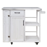 Outdoor Kitchen Island Prep Station With Lockable Wheels, Ample Storage, Towel & Spice Racks