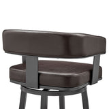 Lorin - 26" Counter Height Swivel Bar Stool - Java - Brown Finish And Faux Leather