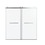 Frameless Double Sliding Soft-Close Shower Door, 3 / 8" (10Mm) Thick SGCC Tempered Glass Door, Matte