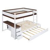 Bunk Bed With Twin Size Trundle, Storage And Desk