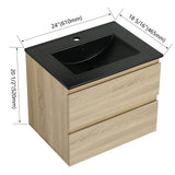 Wall Mounted Bathroom Vanity With Sink, 2 Soft Close Drawers