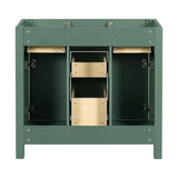 Freestanding Bathroom Vanity With 4 Drawers & 2 Cabinets - Green