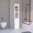 Linen Cabinet, 1 Door, 6 Shelves - White - Linen Cabinets - Alpine Outlets