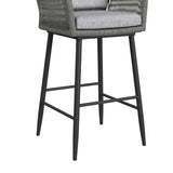 Bayhill - Fabric Barstool (Set of 2) - Black / Gray