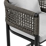 Alegria - Outdoor Patio 5-Piece Bar Table Set In Aluminum With Gray Rope And Cushions