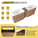 Soft Close Door Freestanding Bathroom Vanity With Sink, 1 Small Storage Cabinet