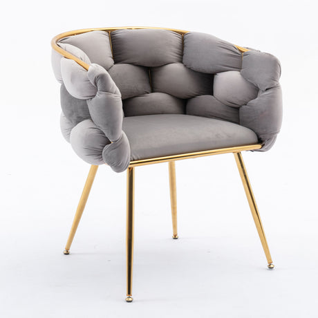 Luxury Modern Simple Leisure Velvet Single Sofa Chair Bedroom Lazy Person Household Dresser Stool Manicure Table Back Chair - Chair Sets - Alpine Outlets