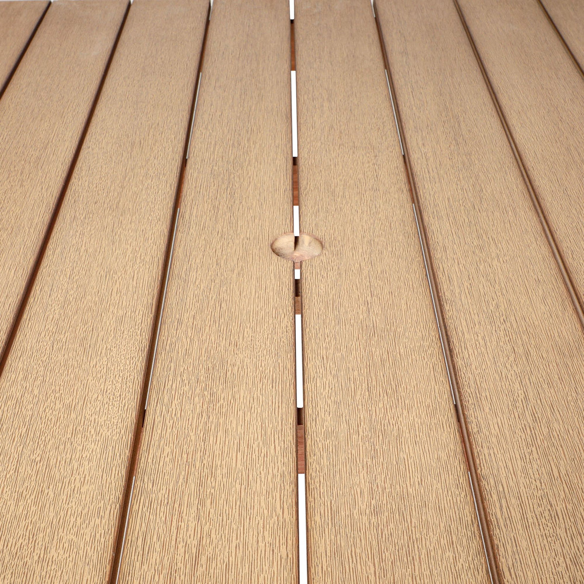 Balmor - 53" Square Outdoor Dining Table, Seats 4 - Wire-Brushed Natural Eucalyptus